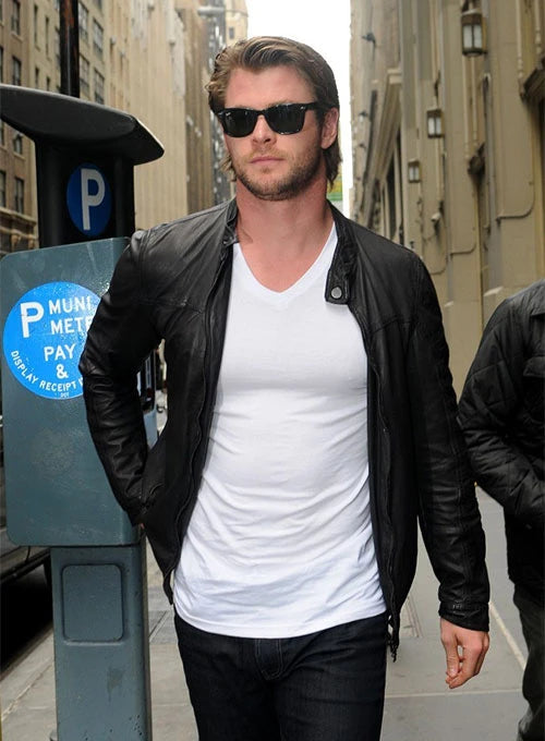 CHRIS HEMSWORTH LEATHER  BLACK JACKET Max Jackets