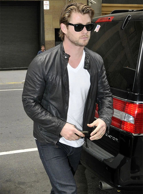 CHRIS HEMSWORTH LEATHER  BLACK JACKET Max Jackets