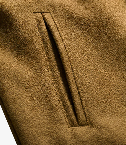 Womens 3/4 Length Camel Brown Double Breasted Wool Coat