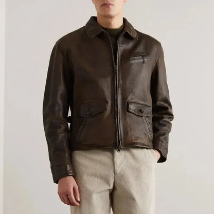 Must Go Conan O’Brien Brown Leather Jacket