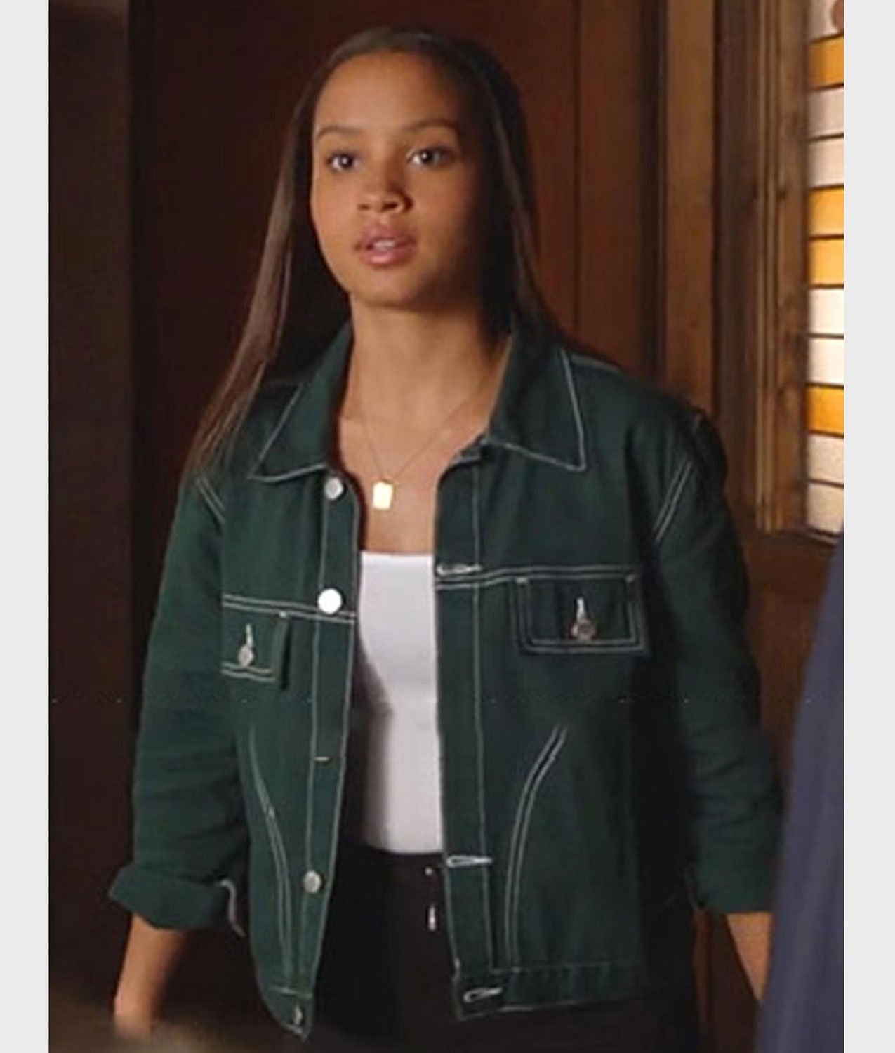 9-1-1 Corinne Massiah Green Denim Jacket Max Jackets