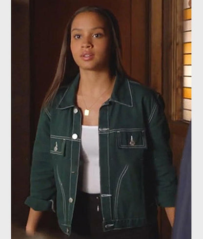 9-1-1 Corinne Massiah Green Denim Jacket Max Jackets
