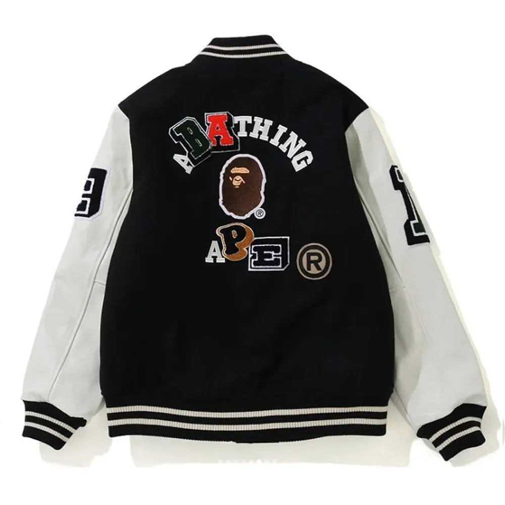 Crazy Patch Bape Varsity Jacket Max Jackets