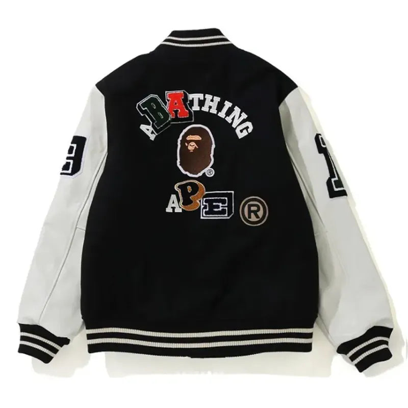 Crazy Bape Patch Varsity Jacket