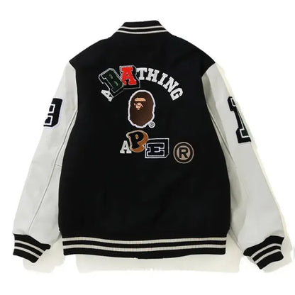Crazy Bape Patch Varsity Jacket