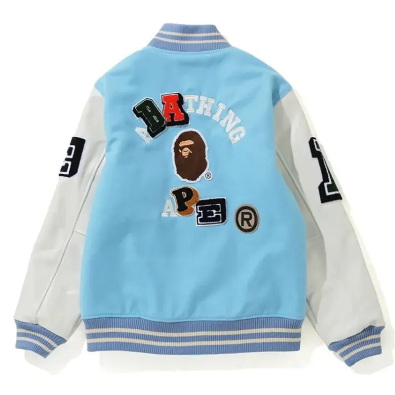 Crazy Bape Patch Varsity Jacket