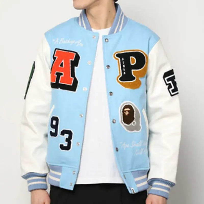 Crazy Bape Patch Varsity Jacket