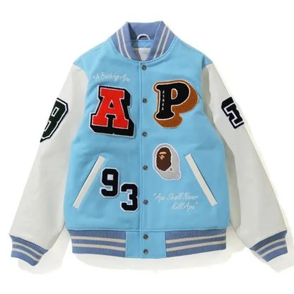 Crazy Bape Patch Varsity Jacket