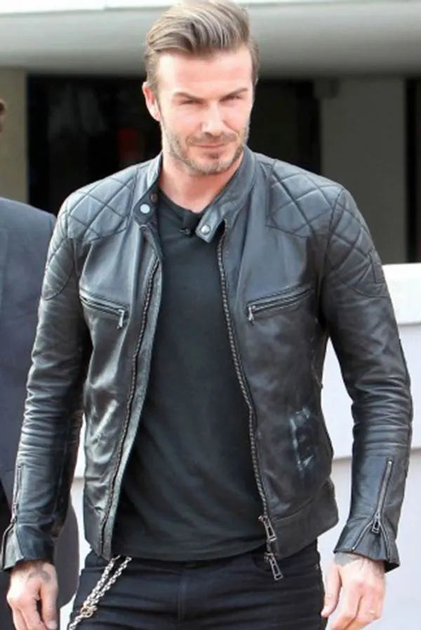 Black Leather David Beckham Jacket Max Jackets