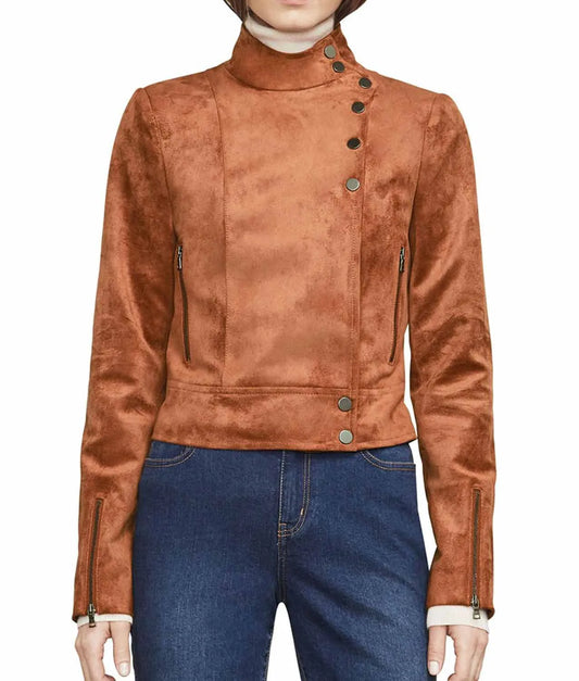 Arrow Juliana Harkavy Suede Brown Jacket Max Jackets