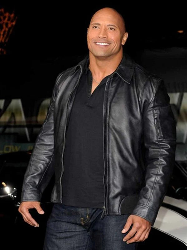 Dwayne Johnson Faster Leather Jacket Max Jackets