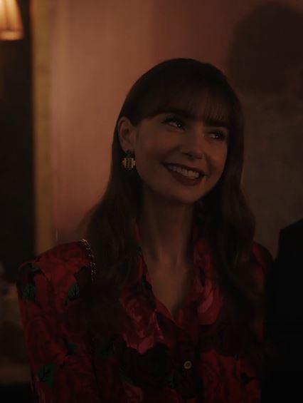 Emily In Paris S03 Emily Cooper Red Rose Blazer