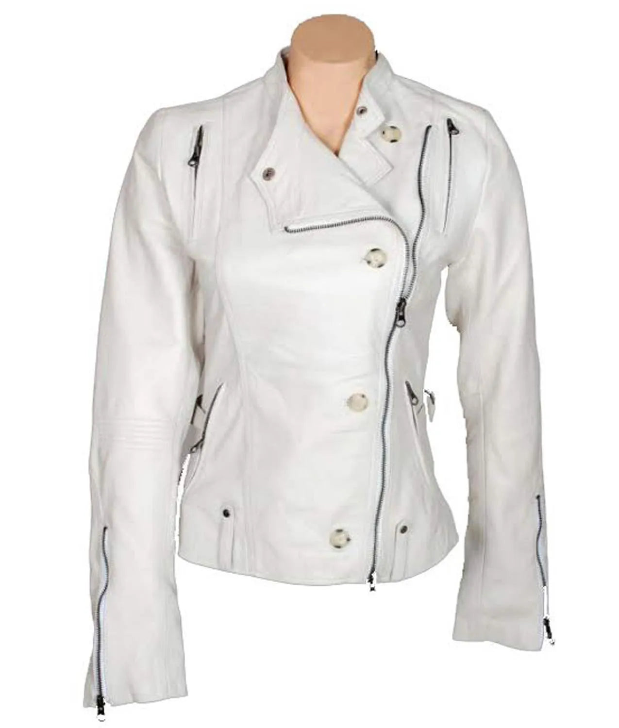 Get Smart Anne Hathaway White Leather Jacket Max Jackets