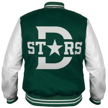 Dallas Stars Varsity Wool Green and White Jacket