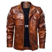 Mens Brown Biker Rider Leather Jacket With Zipper Closure & Snap | Brown Café Racer Leather Jacket Max Jackets