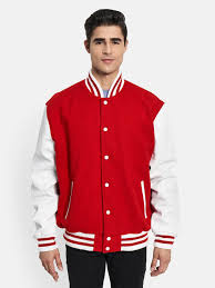 Unisex Red And White Varsity Jacket Max Jackets