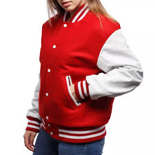 Unisex Red And White Varsity Jacket Max Jackets