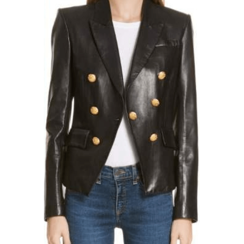 Ginger Gonzaga Black Leather Blazer