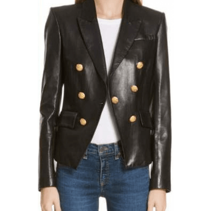 Ginger Gonzaga Black Leather Blazer