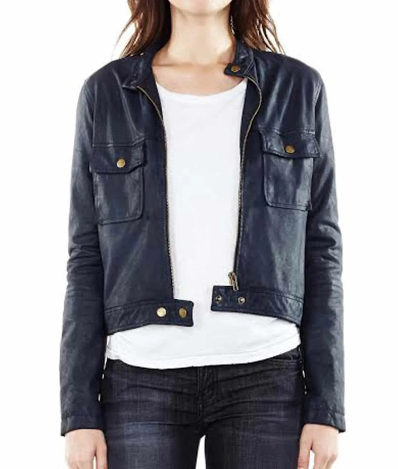 Castle S07 Kate Beckett Blue Leather Jacket Max Jackets