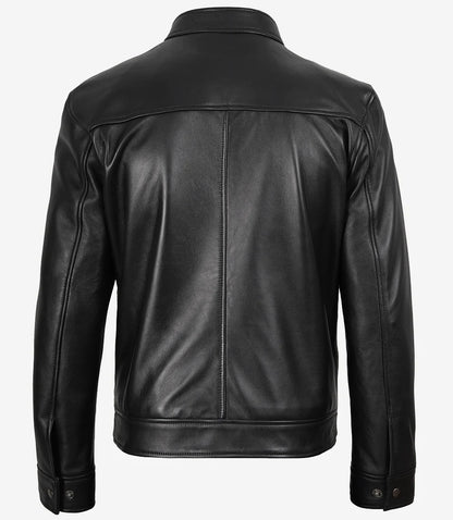 Men's Owen Black Biker Style Leather Jacket