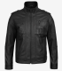 Mens Cafe Racer Style Matte Black Leather Jacket Max Jackets