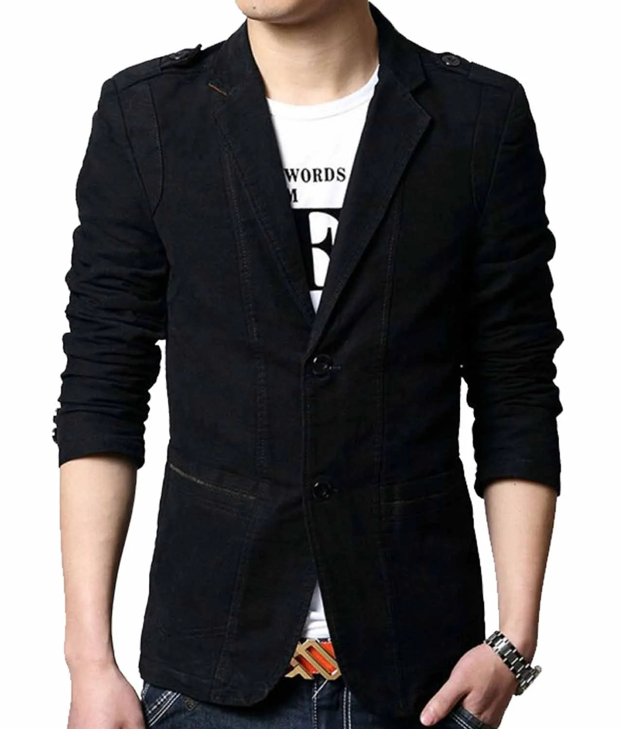 Men’s Slim Fit Black Casual Blazer Max Jackets