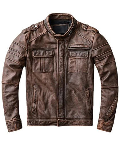 Men’s Brown Biker Jacket Max Jackets