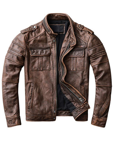 Men’s Brown Biker Jacket Max Jackets