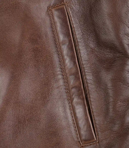 Mens Real Leather Cognac Biker Style Leather Jacket