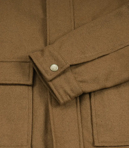 Bradley Mens Camel Brown Wool Utility Jacket