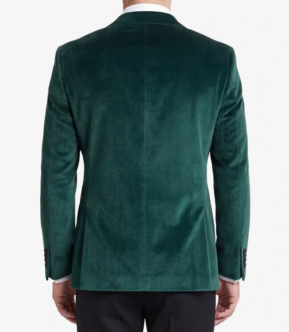 Mens Emerald Green Peak Lapel Velvet Tuxedo