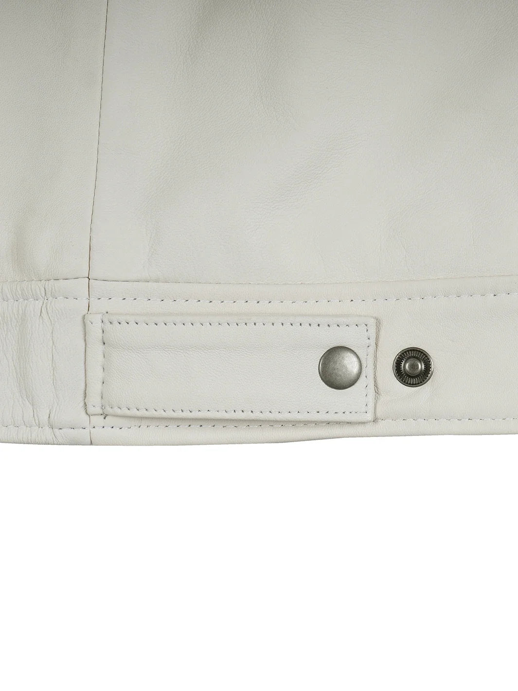 Men Off White Real Leather Harrington Jacket