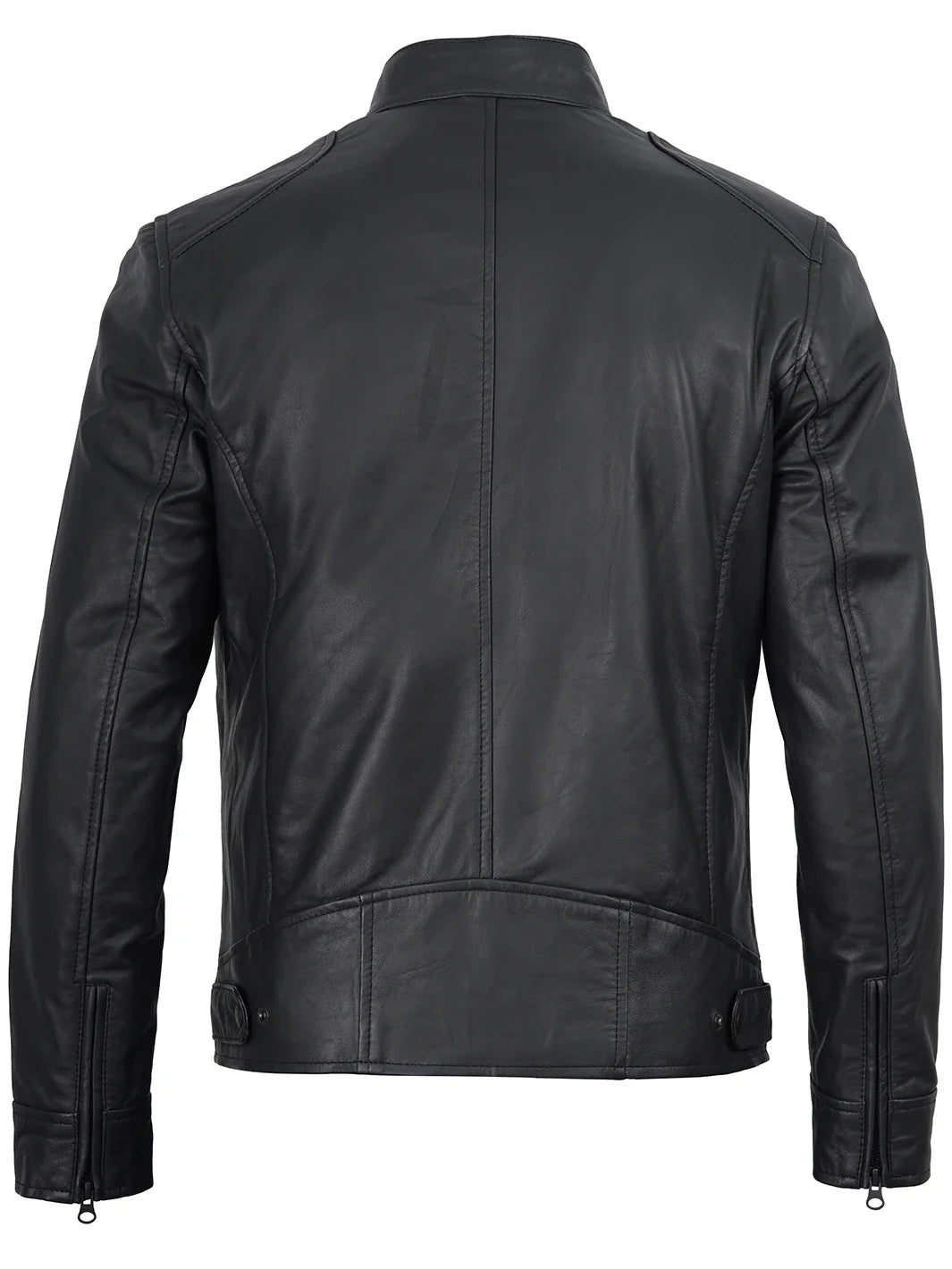 Dodge Men’s Matte Black Leather Jacket | Biker Style