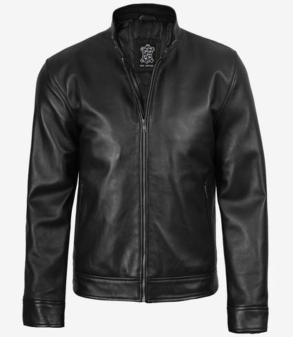 Men's Owen Black Biker Style Leather Jacket
