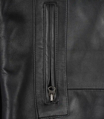 Bristol Mens Black Lambskin Leather Car Coat