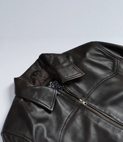 Men's Vintage Brown Harrington Bomber Leather Jacket