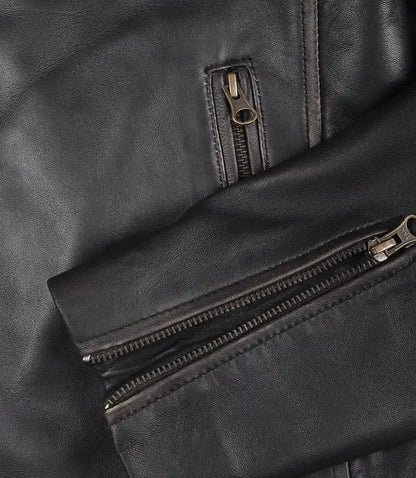 Men's Real Leather Distressed Brown Biker Style Jacket