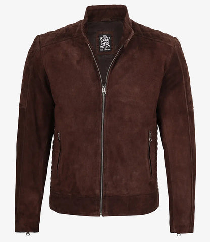 Men's Top Notch Dark Brown Suede Jacket