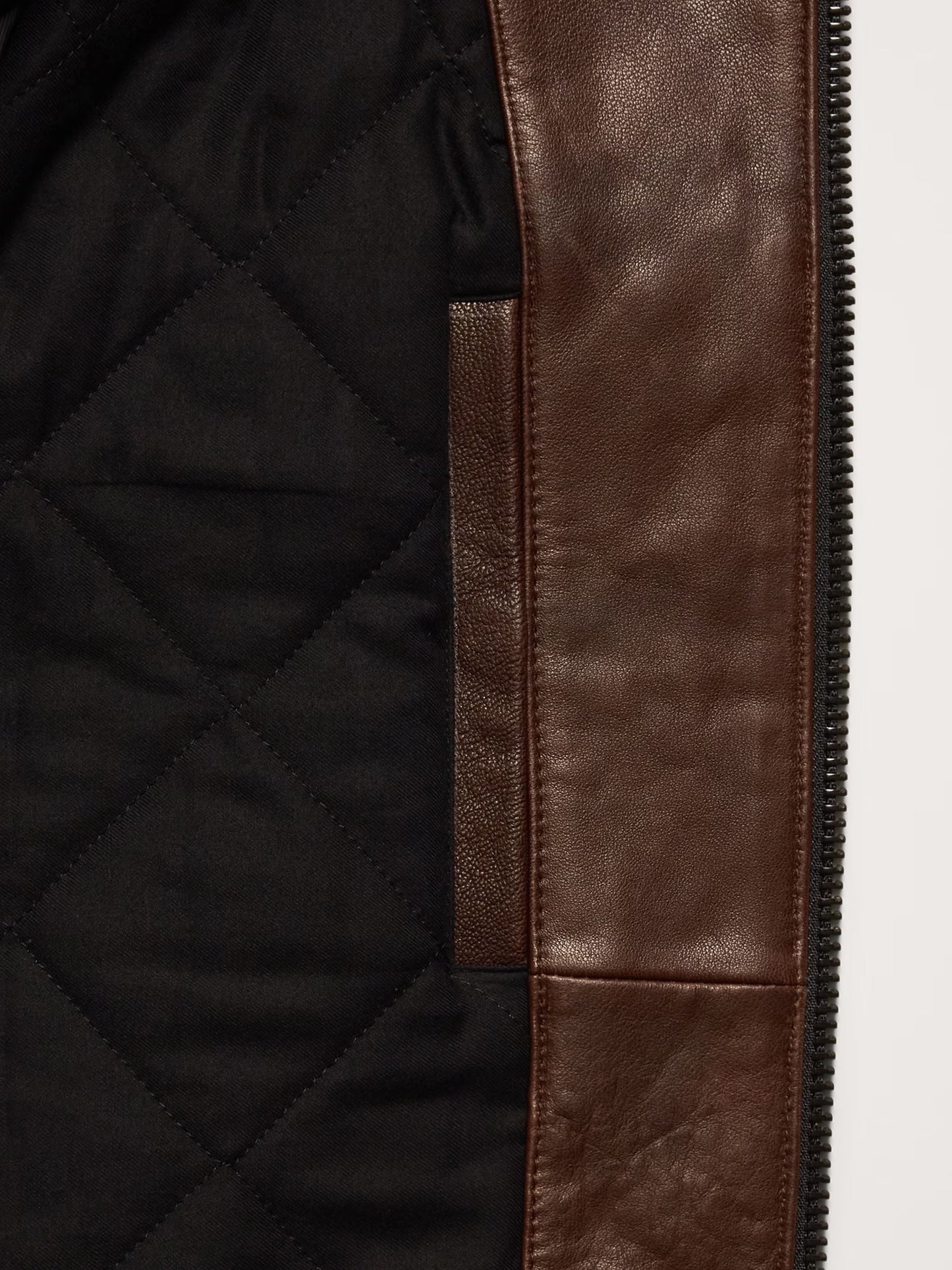 Men's Premium Brown Two-Tone Lambskin Leather Racer Jacket – Handcrafted Slim Fit Biker Style