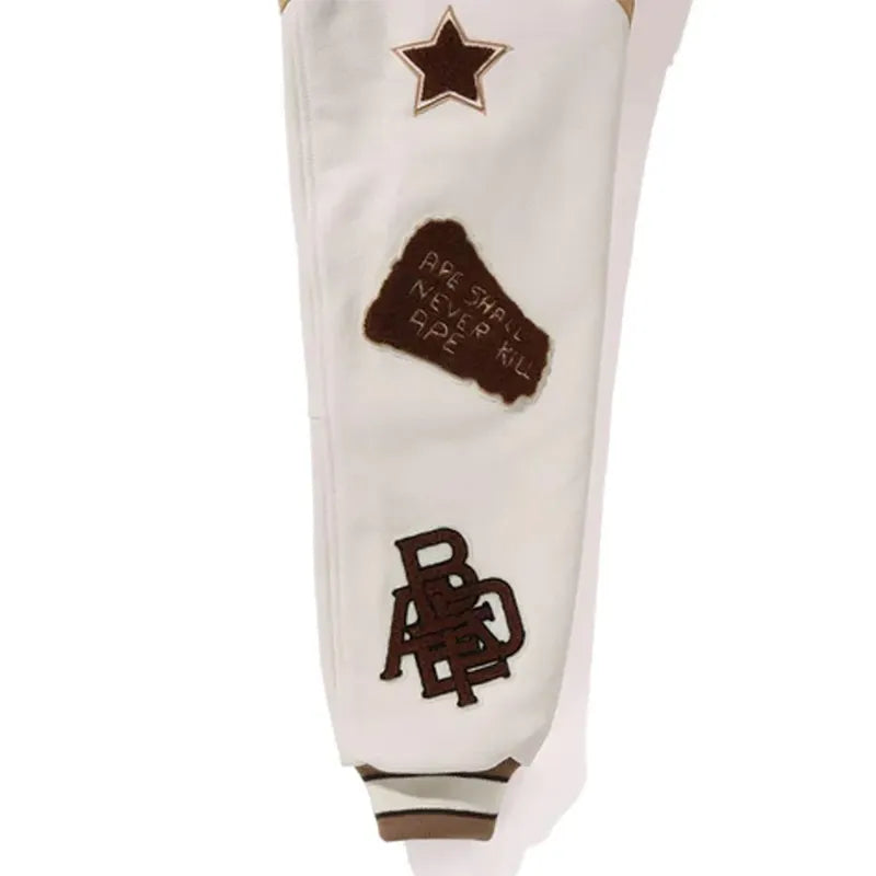 Multi Motif Bape Wool Varsity Jacket