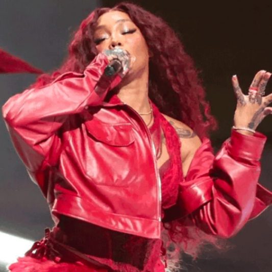 Super Bowl Halftime Show 2025 Sza Red Leather Jacket