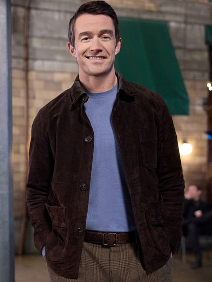 An Unexpected Valentine 2025 Robert Buckley Suede Leather Jacket Max Jackets