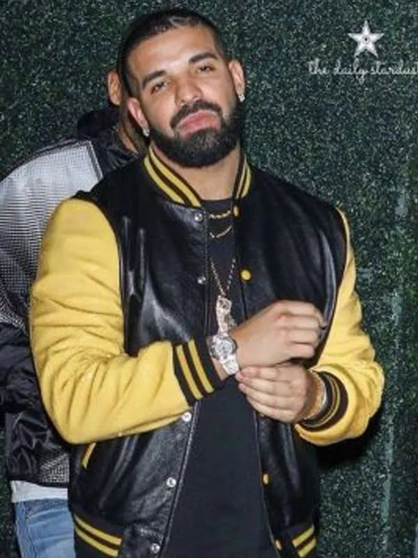 Drake Black and Yellow Varsity Bomber Jacket Max Jackets