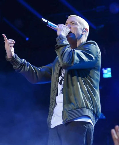 Eminem Saturday Night Live Green Bomber Jacket Max Jackets