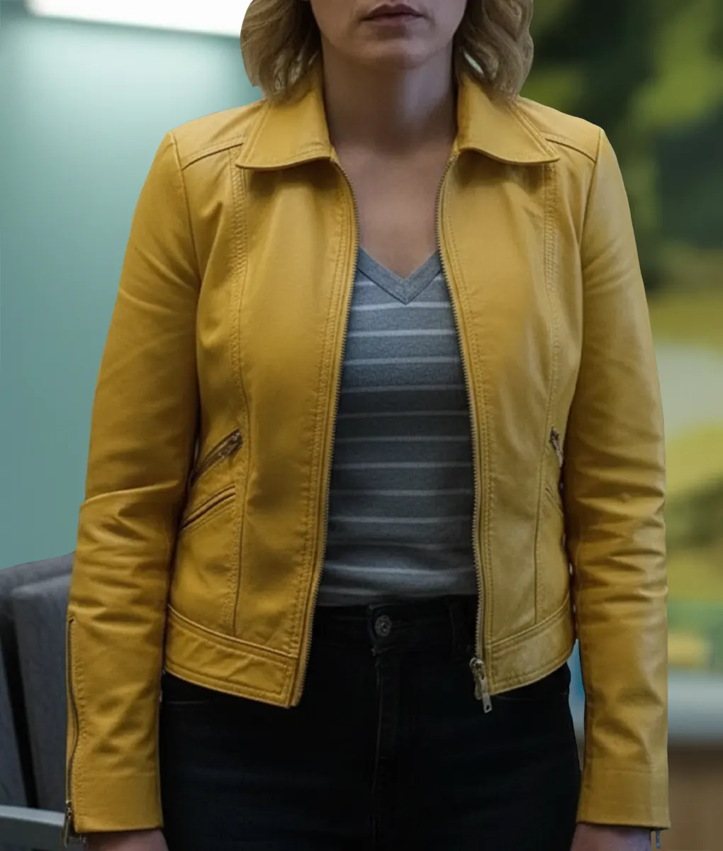 Rhea Seehorn Pluribus Yellow Leather Jacket
