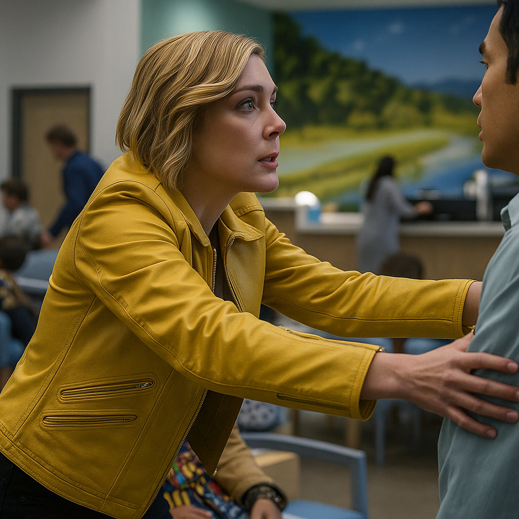 Rhea Seehorn Pluribus Yellow Leather Jacket