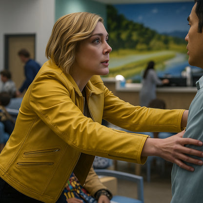 Rhea Seehorn Pluribus Yellow Leather Jacket