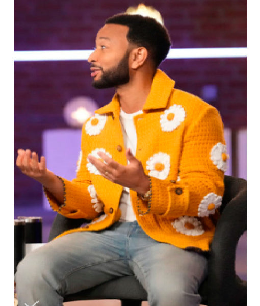 The Voice S27 John Legend Yellow Daisy Applique Jacket Max Jackets