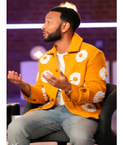 The Voice S27 John Legend Yellow Daisy Applique Jacket Max Jackets